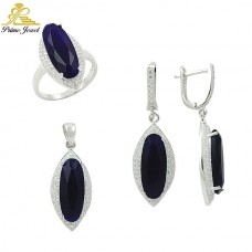 Gümüş zirkon taşlı set
